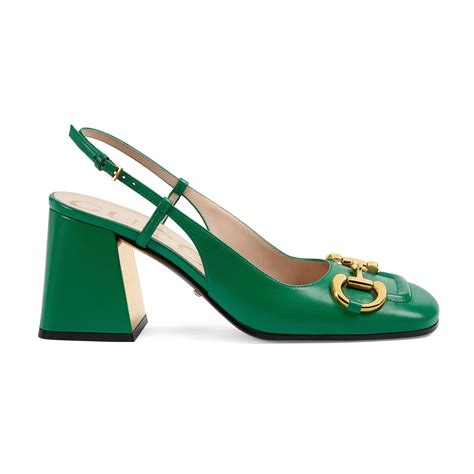 gucci horsebit mid heel|Gucci slingback horsebit.